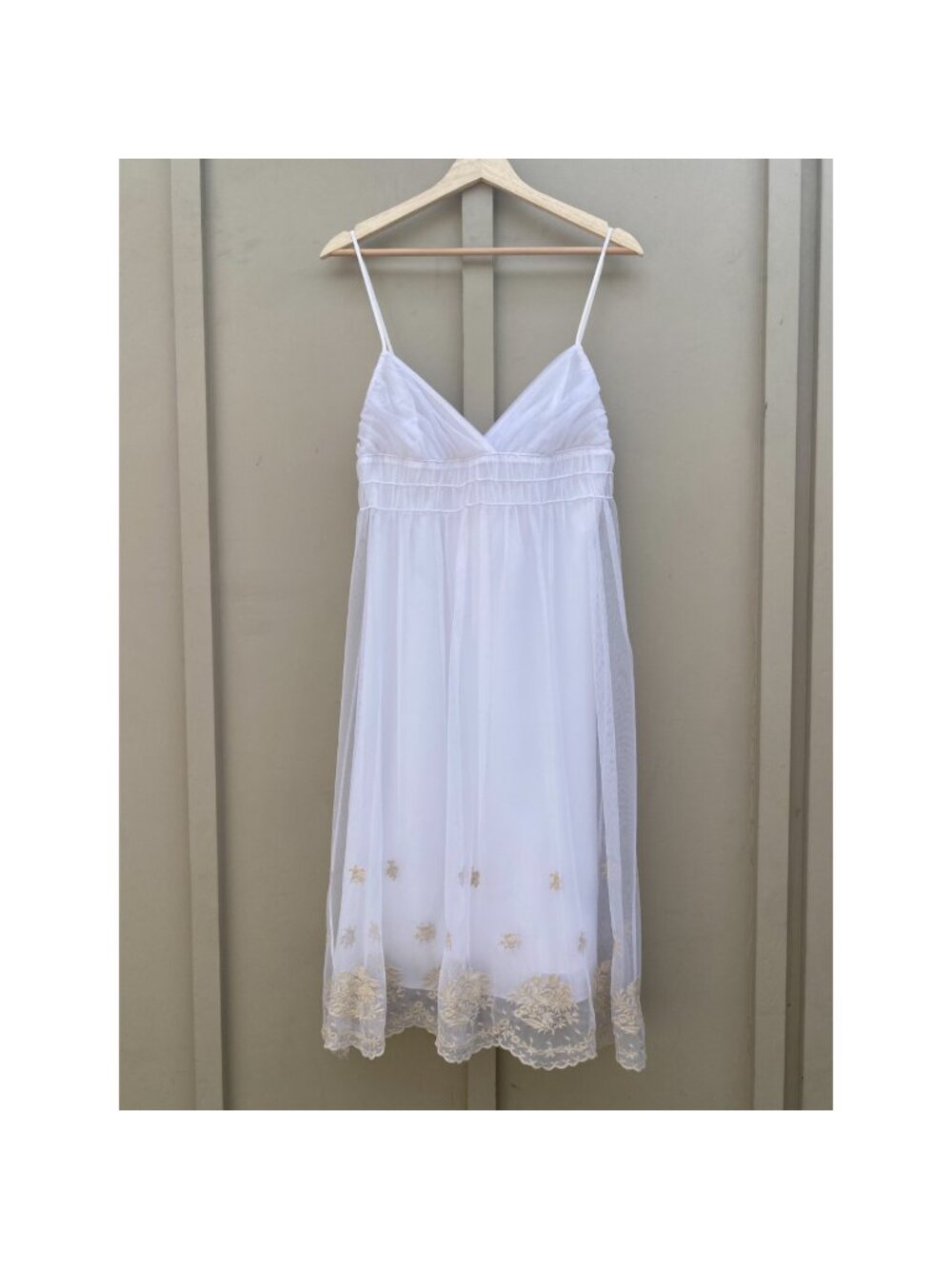 Vintage Betsey Johnson Spaghetti Strap Slip Dress White Ethereal